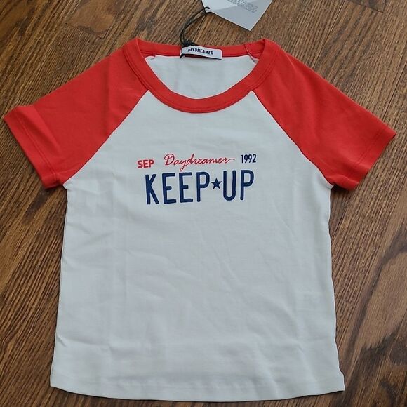 Daydreamer Keep Up Shrunken Raglan Tee Women's SIze XS NWT - Picture 1 of 3